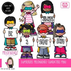 Superheroes clip art, Melonheadz Characters Mini