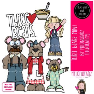 Three Bears clip art, Goldilocks, Literature Book Companion Mini