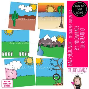 Backgrounds clip art, Melonheadz Characters clip art Mini