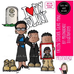 Fallen Soldier clip art, Silas, Melonheadz Character Mini