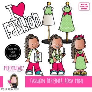 Fashion Designer clip art, Rosa, Melonheadz Character Mini