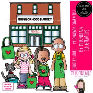 Grocery Store clip art, Melonheadz Characters Mini