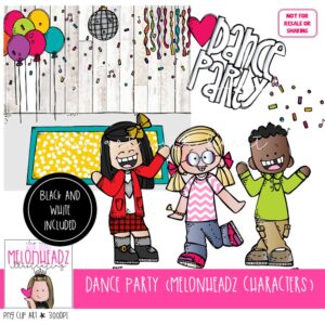 Dance Party clip art, Melonheadz Characters Mini