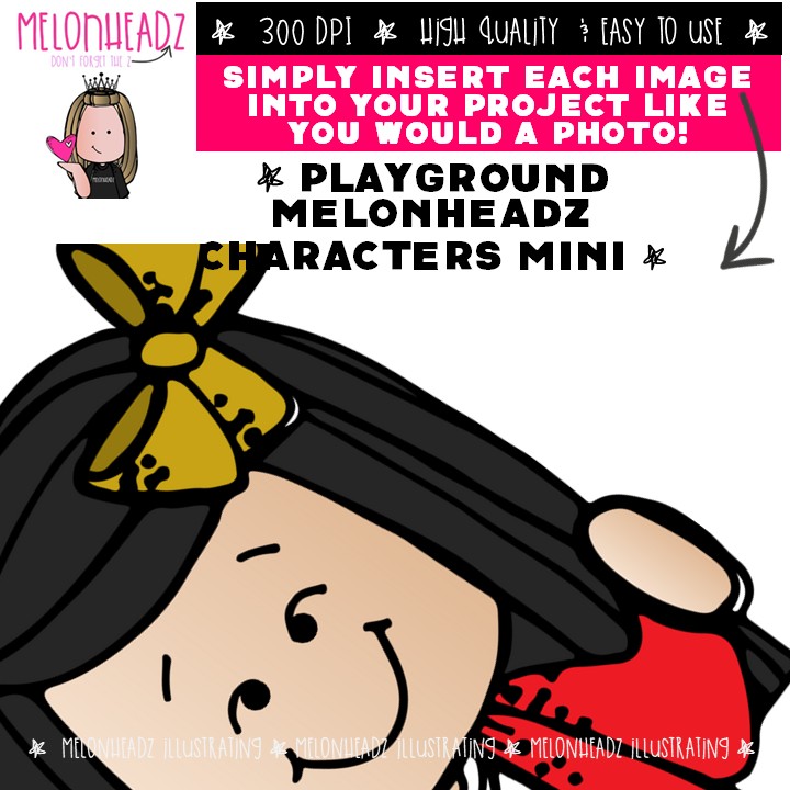 Playground clip art, Melonheadz Characters, slide, swing Mini - Image 3