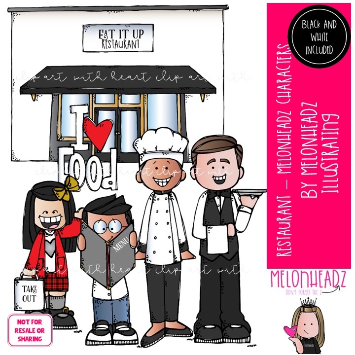Restaurant clip art, Melonheadz Characters Mini