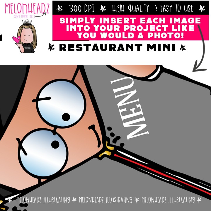 Restaurant clip art, Melonheadz Characters Mini - Image 3