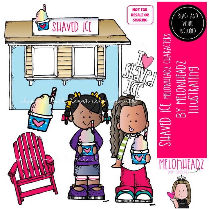 Shaved Ice clip art, Melonheadz Characters Mini