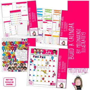 Build A Calendar, EDITABLE, HUGE printable and clip art set