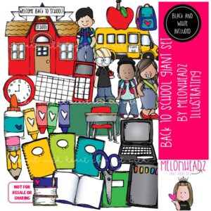 Back to School clip art, school bus clip art GIANT set