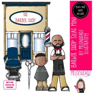 Barber Shop clip art, Silas, Melonheadz Character Mini