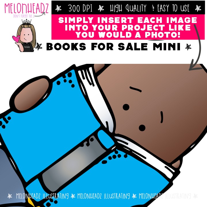 Books for Sale clip art, book fair, fund raiser Mini - Image 3