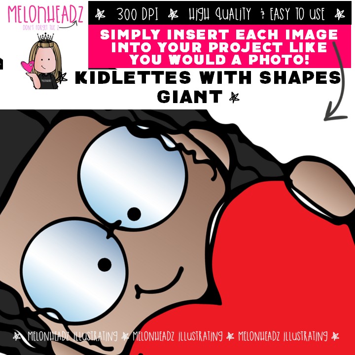 Kidlettes with shapes clip art, math GIANT set - Image 3