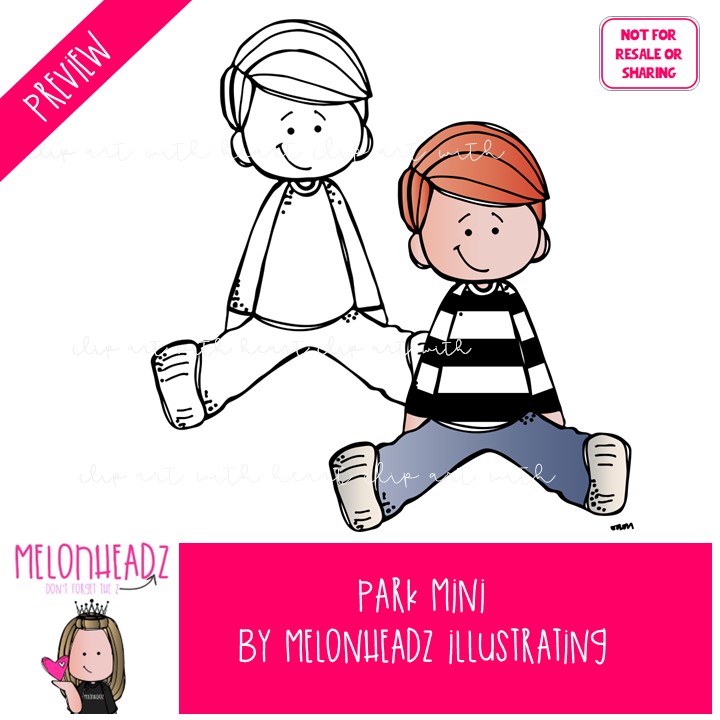 Park clip art, Melonheadz Characters, play Mini - Image 2