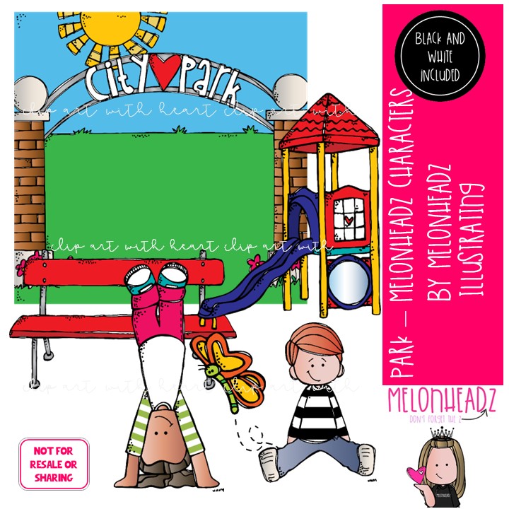 Park clip art, Melonheadz Characters, play Mini