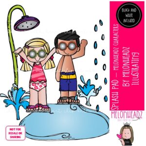 Splash Pad clip art, Melonheadz Characters, summer Mini