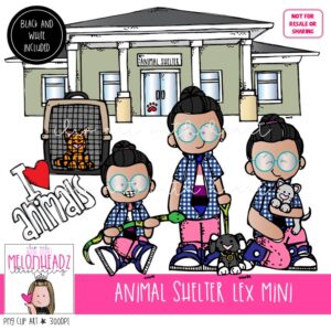 Animal Shelter clip art, Lex, pets, Melonheadz Characters Mini