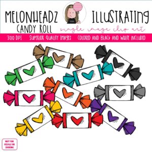 Candy Roll clip art, Single Image, treat multicolored