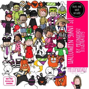 Halloween clip art, costume, monster GIANT set