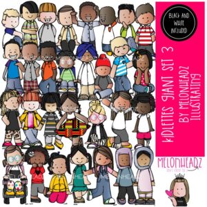 Kidlettes 3 clip art, kids GIANT set