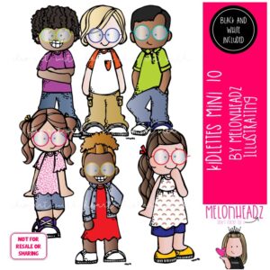 Kidlettes 10 clip art, diverse kids Mini