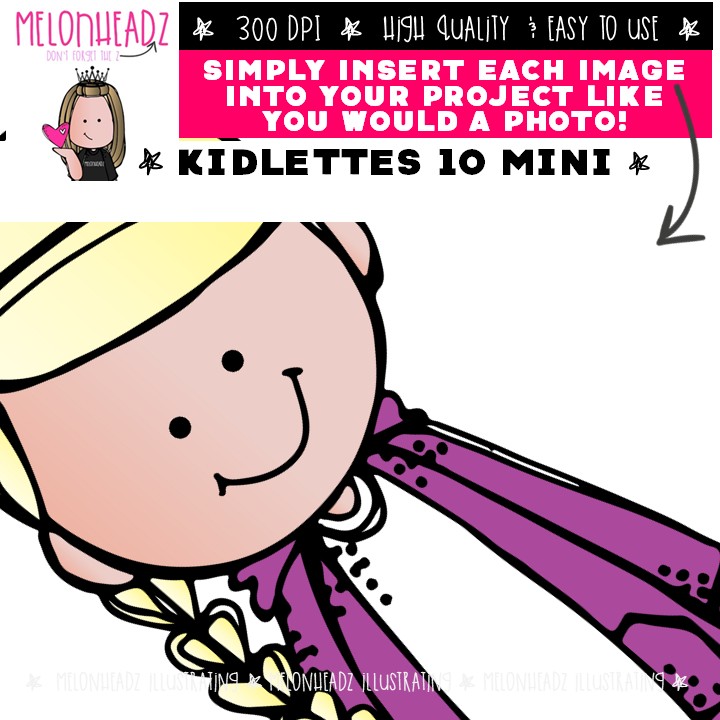 Kidlettes 10 clip art, diverse kids Mini - Image 3