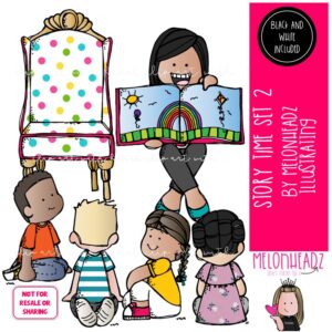 Story time clip art 2, library, reading Mini