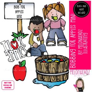 Bob for apples clip art, fall, party game Mini