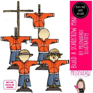 Build A Scarecrow clip art, fall, autumn, sequence Mini