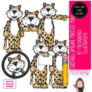 Cheetah / Jaguar Mascot clip art, school spirit, team sport Mini