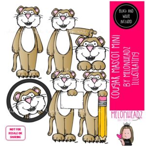Cougar Mascot clip art, school spirit, team sport Mini