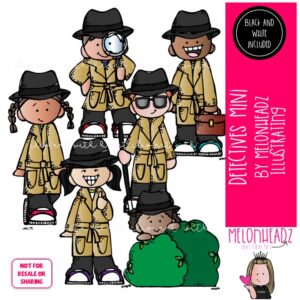 Detective clip art, private investigator, sleuth Mini