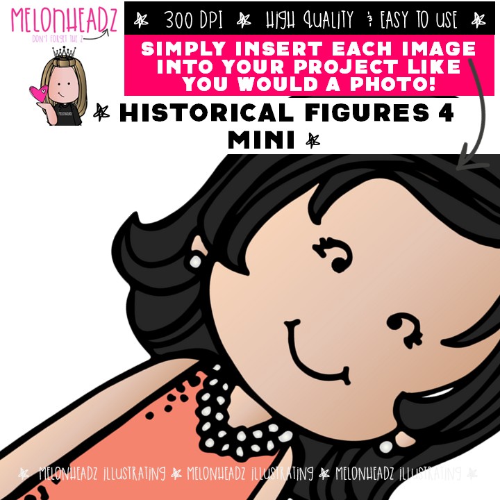 Historical Figures 4 clip art, Mark Twain, Jane Addams Mini - Image 3