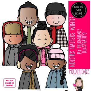 Kidlettes Halfsies clip art, Winter, topper Mini