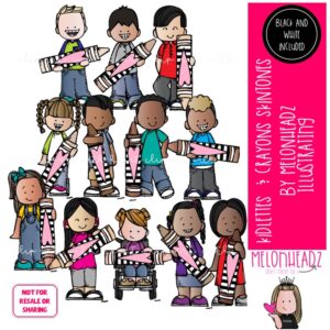 Kidlettes and Crayons clip art, Skin tones, flesh colors COMBO PACK