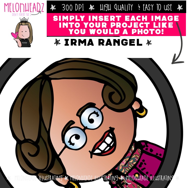 Irma Rangel clip art, Historical Figure Micro Mini - Image 3