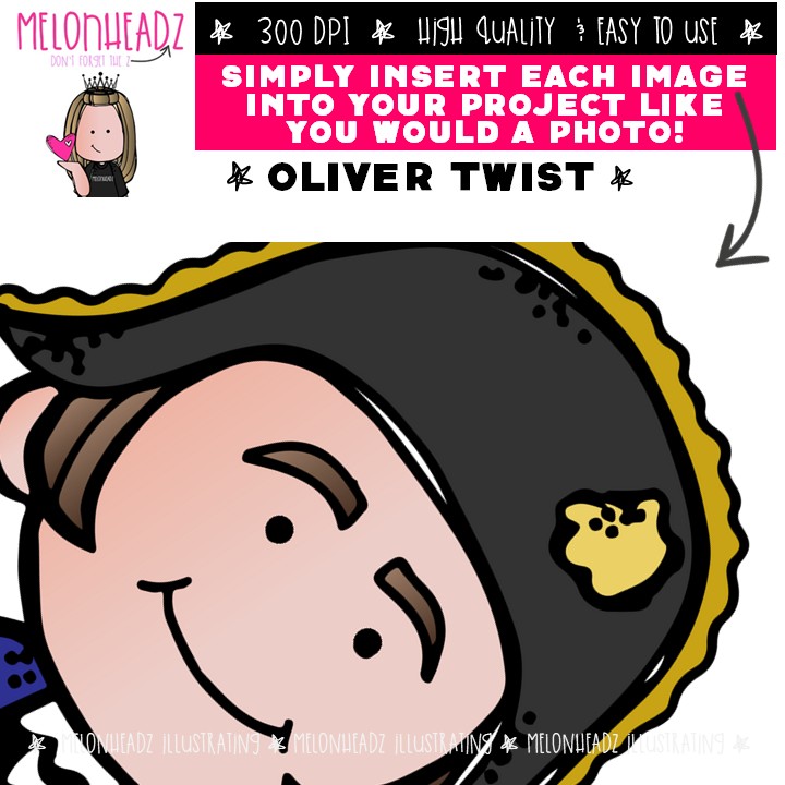 Oliver Twist clip art, literature, book companion COMBO PACK - Image 3