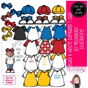 Build a Kidlette clip art, Superhero T shirts clip art COMBO PACK