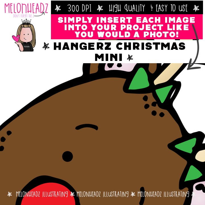 Hangerz Christmas clip art, Santa clip art, Reindeer clip art Mini - Image 3