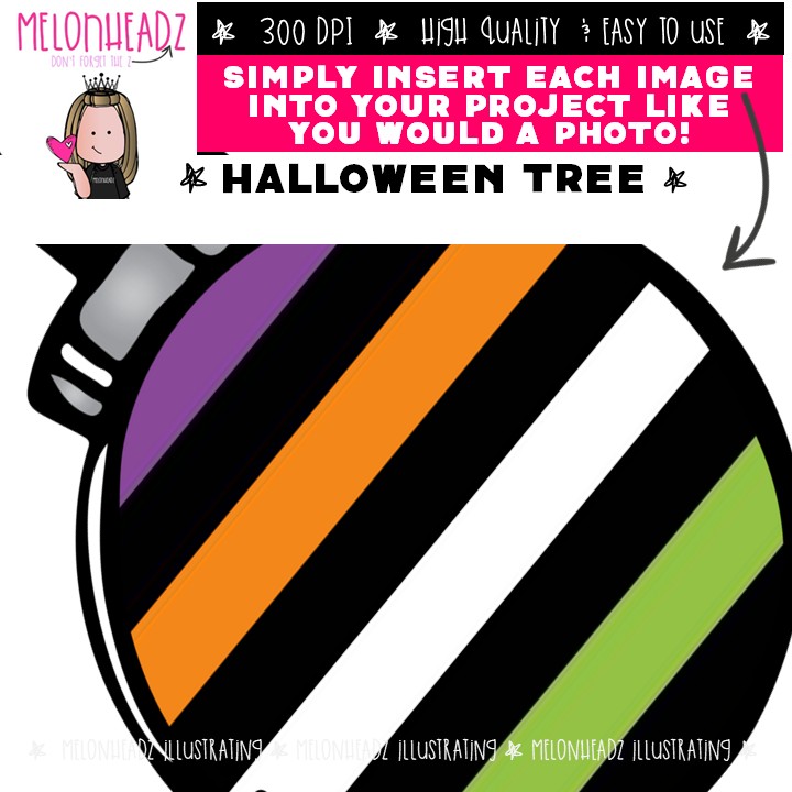 Halloween Tree clip art, Build A, mix and match COMBO PACK - Image 3