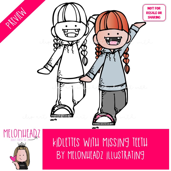 Kidlettes with missing teeth clip art, dental Mini - Image 2