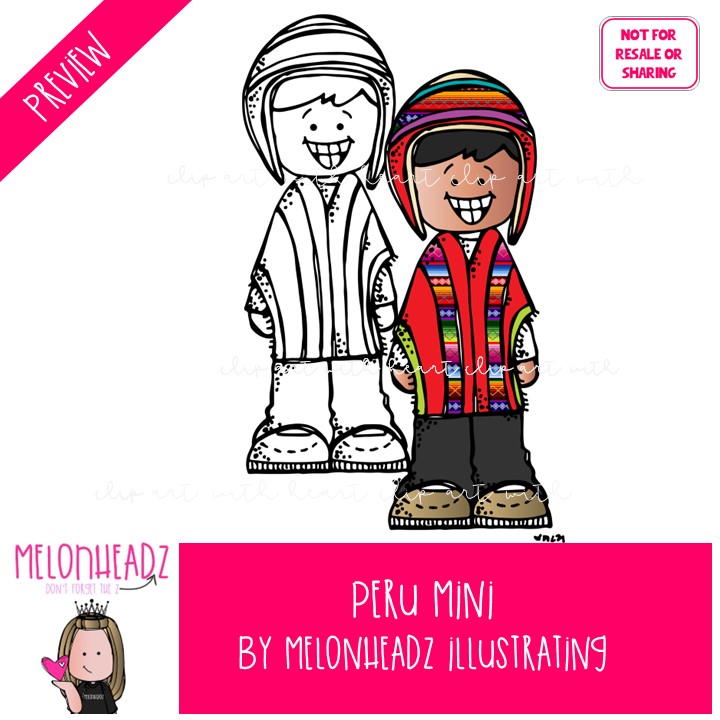 Peru clip art, map, llama Mini - Image 2