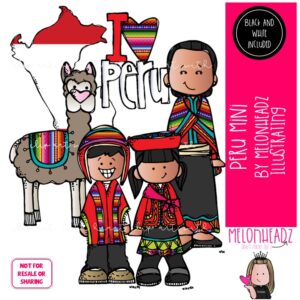 Peru clip art, map, llama Mini