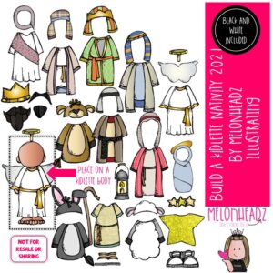 Build a Kidlette clip art, Nativity clip art COMBO PACK