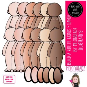 Build A Kidlette Bodies and Hands clip art, Build a Kid clip art COMBO PACK