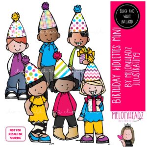Birthday Kidlettes clip art, party MINI