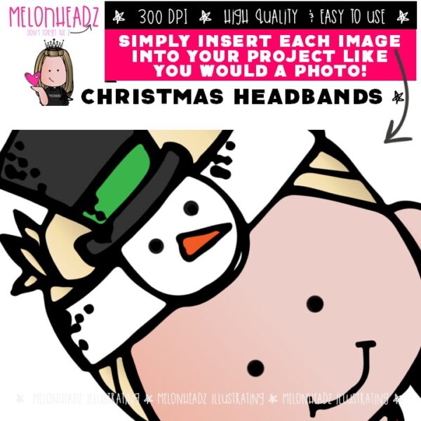 Christmas Headbands clip art, Kidlettes clip art Mini - Melonheadz