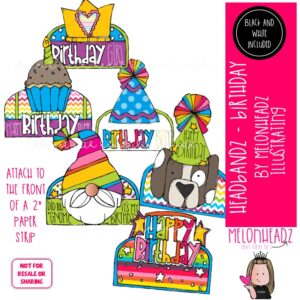 Headbandz clip art, Birthday, toppers COMBO PACK