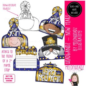 Headbandz clip art, New Year clip art, Toppers - COMBO PACK