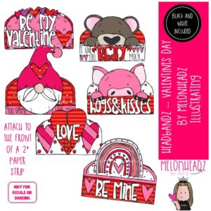 Headbandz clip art, Valentine's Day, toppers COMBO PACK