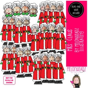 Mrs Claus clip art, Christmas clip art COMBO PACK